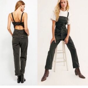Free People Go West Utility Jumpsuit Dark Gray, medium